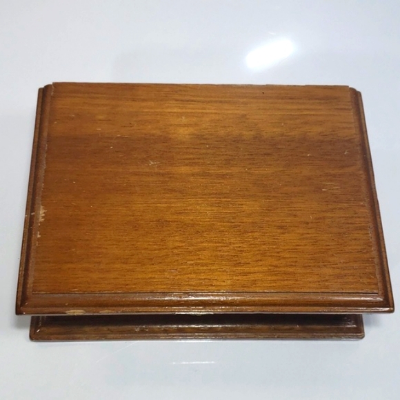 Vintage Centurion Wooden Jewelry Box, Ivory Velvet,Mirrored - Picture 10 of 12